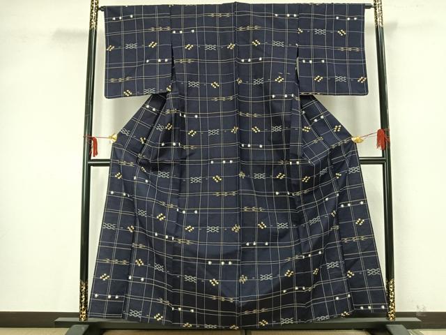 平和屋着物▽上質な紬 単衣 琉球絣 正絹 逸品 AAAZ9496fy