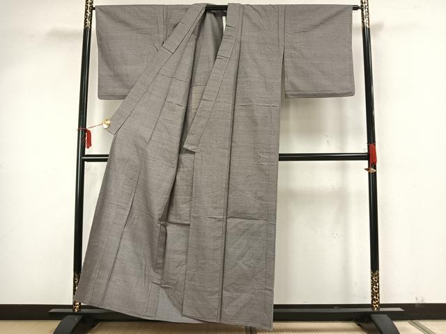 平和屋着物▽上質な紬 単衣 蚊絣 正絹 逸品 AAAZ9510fy