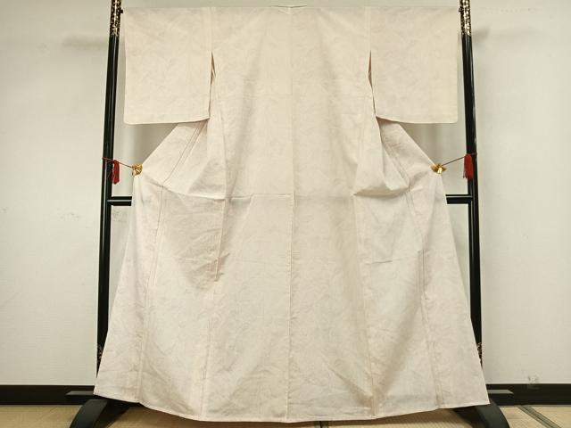 平和屋着物▽本塩沢 単衣 110亀甲 草花文 正絹 逸品 AAAZ9512fy