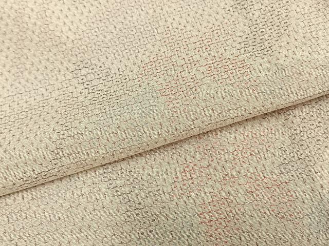 平和屋着物▽本塩沢 単衣 110亀甲 草花文 正絹 逸品 AAAZ9512fy