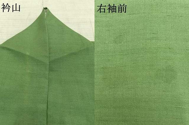 平和屋着物▽本場結城紬 重要無形文化財 単衣 色無地 薄萌葱色 正絹 逸品 AAAZ9513fy