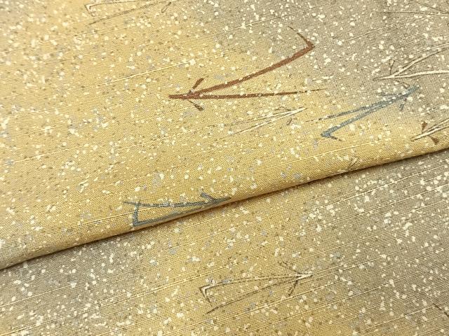 平和屋着物▽上質な紬 単衣 こぼれ松葉 正絹 逸品 AAAZ9515fy