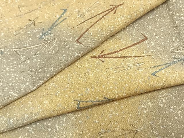 平和屋着物▽上質な紬 単衣 こぼれ松葉 正絹 逸品 AAAZ9515fy
