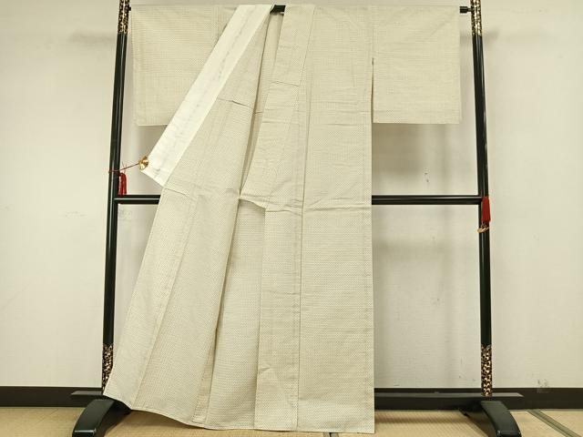 平和屋着物▽上質な紬 単衣 蚊絣 正絹 逸品 AAAZ9520fy