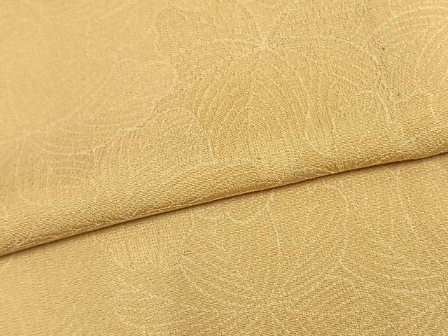 平和屋着物▽上質な色無地 単衣 葉づくし 蜂蜜色 正絹 逸品 AAAZ9521fy