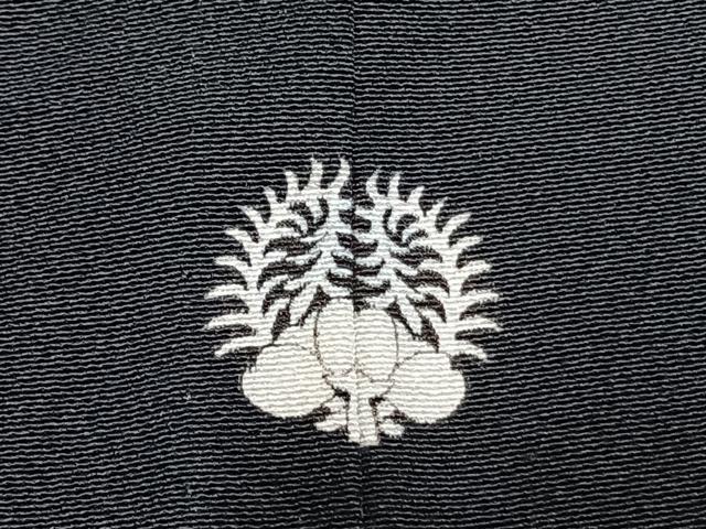 平和屋着物▽訪問着 単衣 舞桜文 黒地 ロング丈 正絹 逸品 AAAZ9525fy