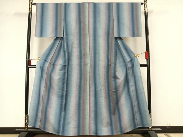 平和屋着物▽上質な紬 単衣 間道 正絹 逸品 AAAZ9531fy