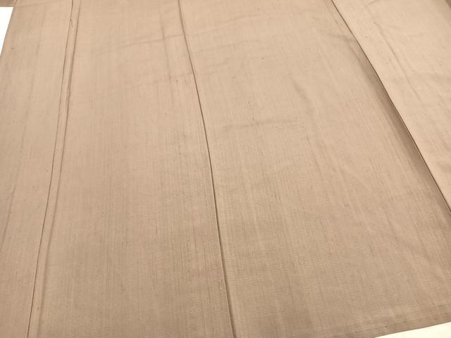 平和屋着物▽上質な紬 単衣 色無地 空五倍子色 正絹 逸品 AAAZ9548fy