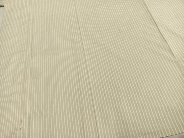 平和屋着物▽上質な小紋 単衣 縞 綿 逸品 未使用 AAAZ9559fy
