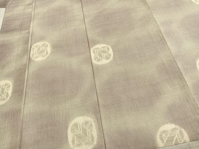 平和屋着物▽上質な紬 単衣 丸文 正絹 逸品 AAAZ9564fy