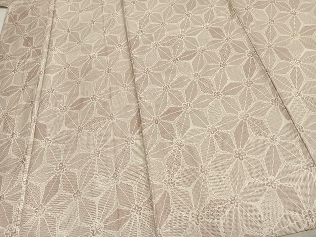 平和屋着物▽お召 単衣 花づくし 正絹 逸品 AAAZ9566fy