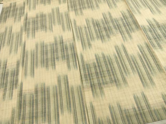 平和屋着物▽上質な紬 単衣 幾何学文様 正絹 逸品 AAAZ9574fy