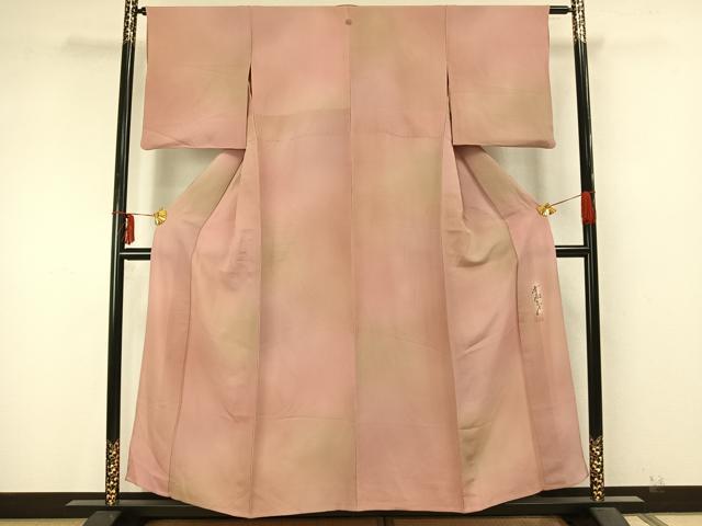 平和屋着物▽染色作家 斉藤三才 小紋 単衣 霞文 正絹 逸品 AAAZ9578fy