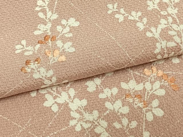 平和屋着物▽訪問着 単衣 刺繍 草葉文 正絹 逸品 AAAZ9579fy