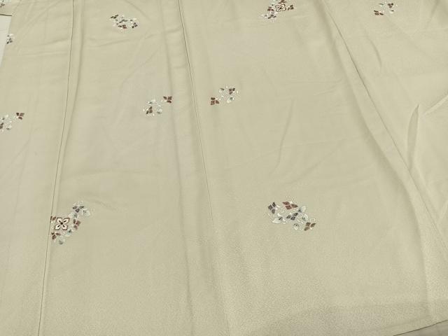 平和屋着物▽上質な小紋 単衣 花唐草文 金彩 正絹 逸品 AAAZ9582fy