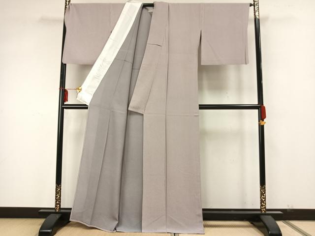 平和屋着物▽上質な小紋 単衣 縞 正絹 逸品 AAAZ9584fy