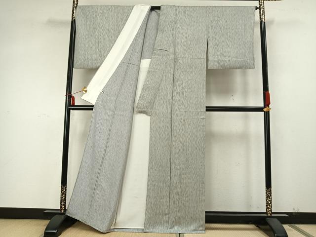 平和屋着物▽上質な小紋 単衣 縞 正絹 逸品 AAAZ9585fy