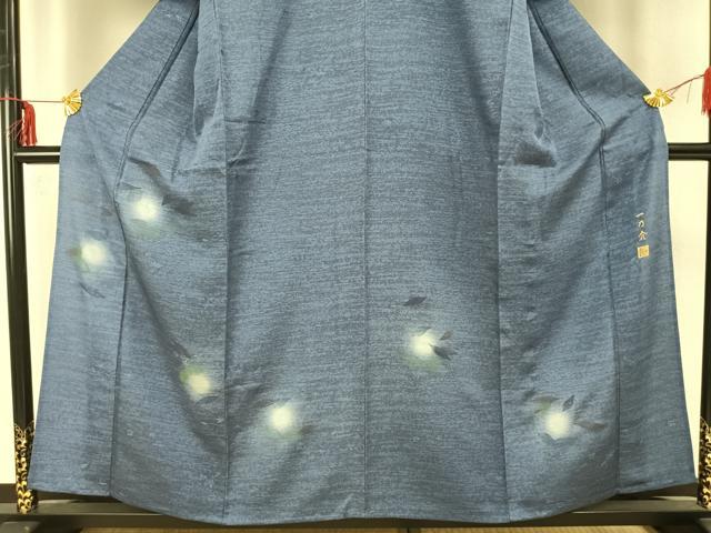 平和屋着物▽西陣 京都友禅作家集団 名門 倉染匠 一乃倉 訪問着 単衣 草花文 暈し染め 正絹 逸品 未使用 AAAZ9590fy