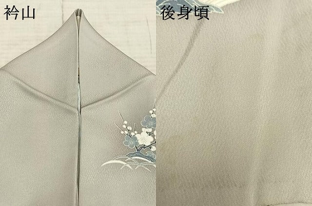 平和屋着物▽訪問着 単衣 風景草花文 正絹 逸品 AAAZ9599fy
