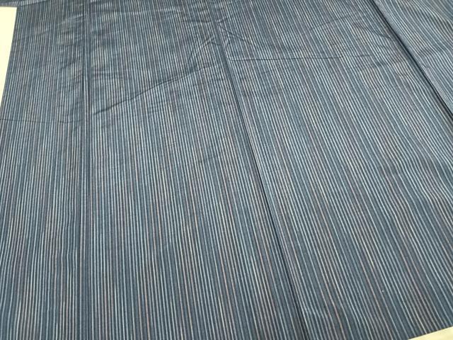 平和屋着物▽上質な紬 単衣 縞 正絹 逸品 AAAZ9606fy
