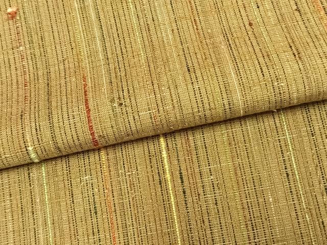 平和屋着物▽上質な紬 単衣 縞 正絹 逸品 AAAZ9610fy