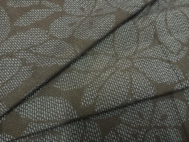 平和屋着物▽結城紬 単衣 草花文 証紙付き 正絹 逸品 AAAZ9617fy