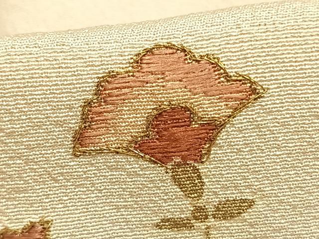 平和屋着物▽訪問着 単衣 舞蝶花鳥文 金糸 金彩 正絹 逸品 AAAZ9633fy
