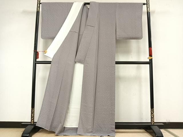 平和屋着物▽上質な小紋 単衣 散らし文 正絹 逸品 AAAZ9645fy