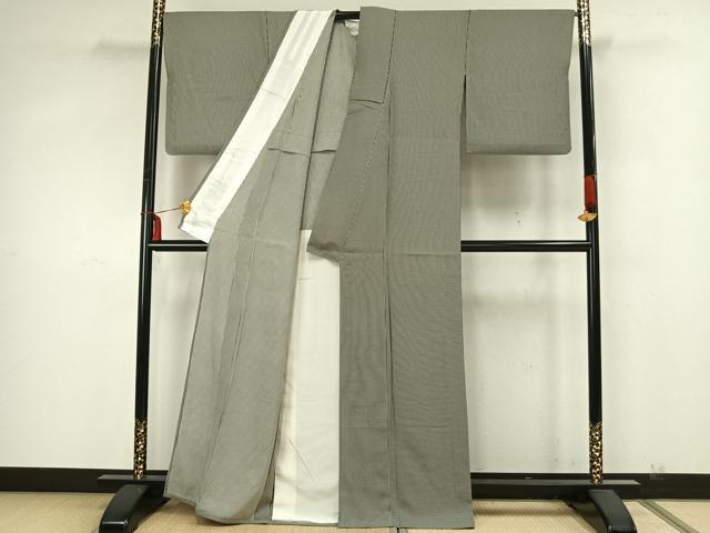 平和屋着物▽上質な小紋 単衣 竹文 正絹 逸品 AAAZ9646fy