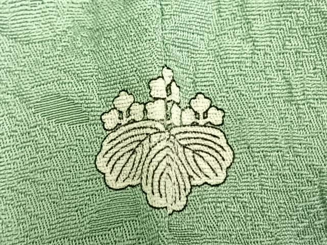 平和屋着物▽上質な色無地 単衣 草花地紋 薄萌葱色 正絹 逸品 未使用 AAAZ9663fy