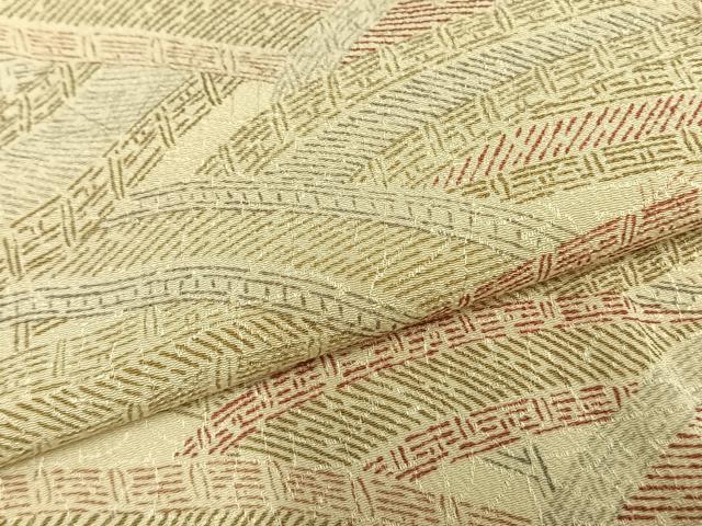 平和屋着物▽上質な小紋 単衣 渡橋 正絹 逸品 AAAZ9678fy