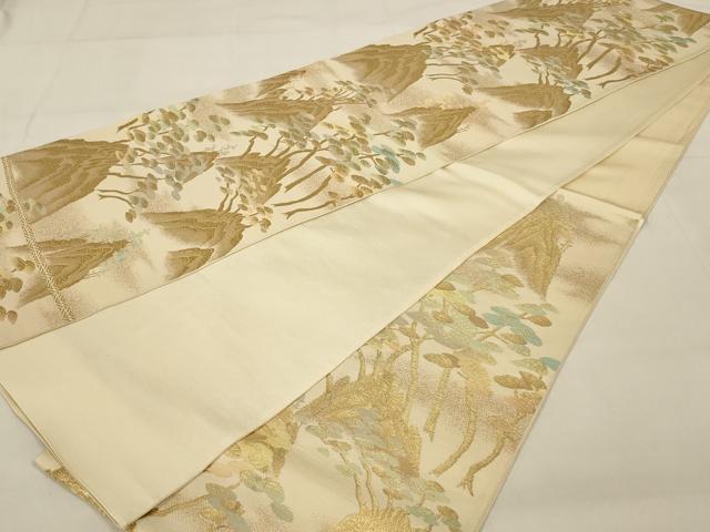 平和屋着物◎六通柄袋帯 枝松文 金糸 正絹 逸品 AAAZ9848tn