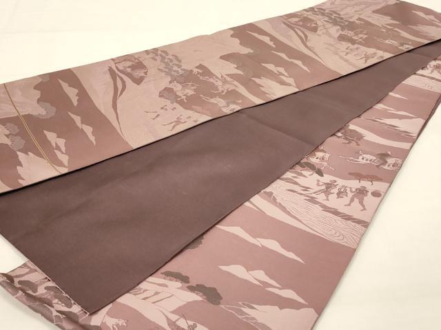 平和屋着物◎全通柄袋帯 狩猟文 正絹 逸品 AAAZ9854tn
