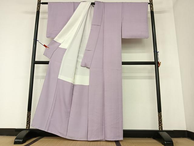 平和屋着物●上質な色無地 紋意匠 浅紫色 正絹 逸品 AABA0211zg