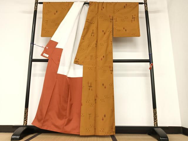 平和屋着物●上質な紬 琉球絣 やまと誂製 正絹 逸品 AABA0288zg