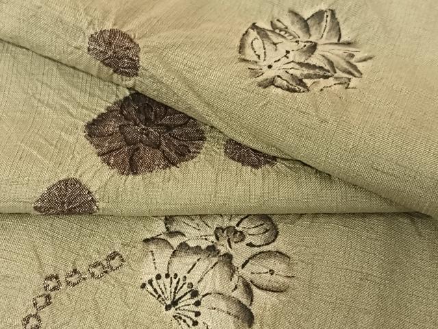 平和屋着物●上質な紬 辻が花 絞り 正絹 逸品 AABA0303zg
