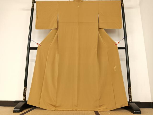 平和屋着物●田中一世 一世染 色無地 桑茶色 正絹 逸品 AABA0315zg