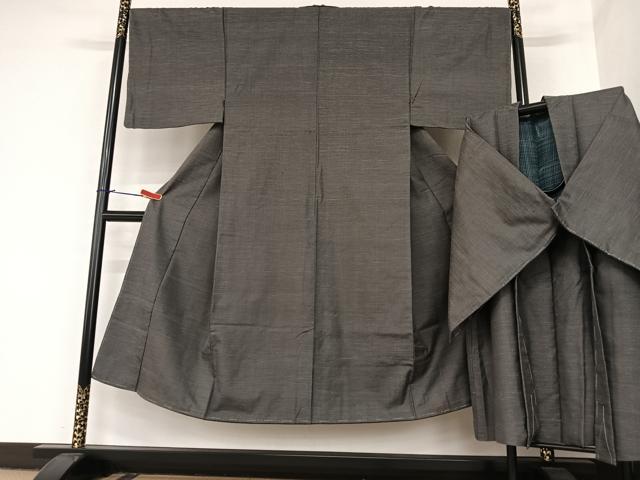 平和屋着物●男性 紬 アンサンブル 亀甲文様 正絹 逸品 AABA0355zg