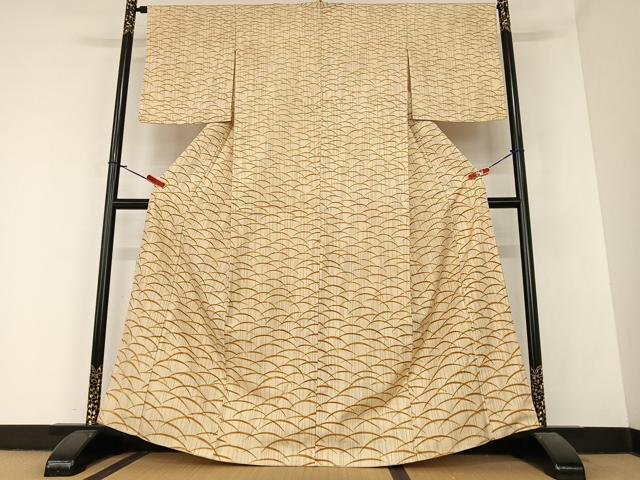 平和屋着物●訪問着 紬地 芝文 正絹 逸品 AABA0361zg