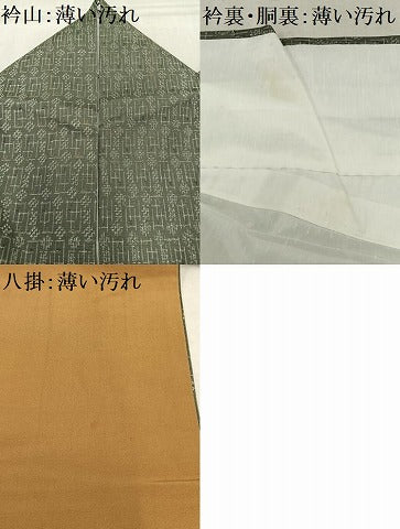 平和屋着物■上質な紬 幾何学文様 正絹 逸品 AABA0477oa