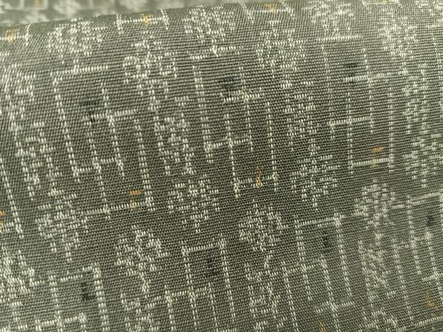 平和屋着物■上質な紬 幾何学文様 正絹 逸品 AABA0477oa