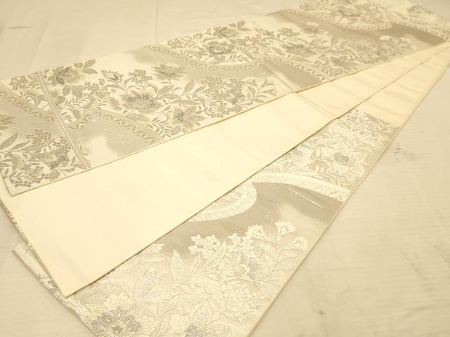 平和屋着物◎六通柄袋帯 煌きのオパール 更紗花文 正絹 逸品 AABA0544tn