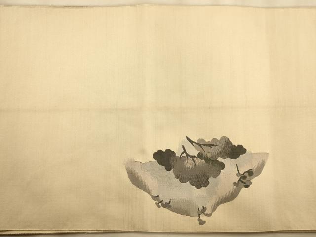 平和屋着物◎綴れ 八寸名古屋帯 風景文 銀糸 正絹 逸品 AABA0719dt