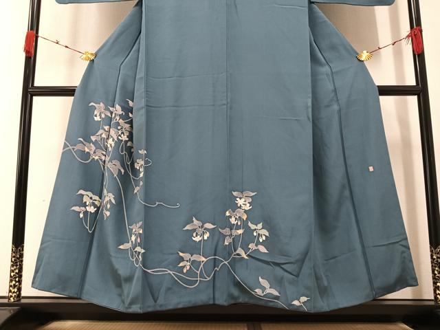 平和屋着物●訪問着 友禅 作家物 枝花文 正絹 逸品 AABA1252ph