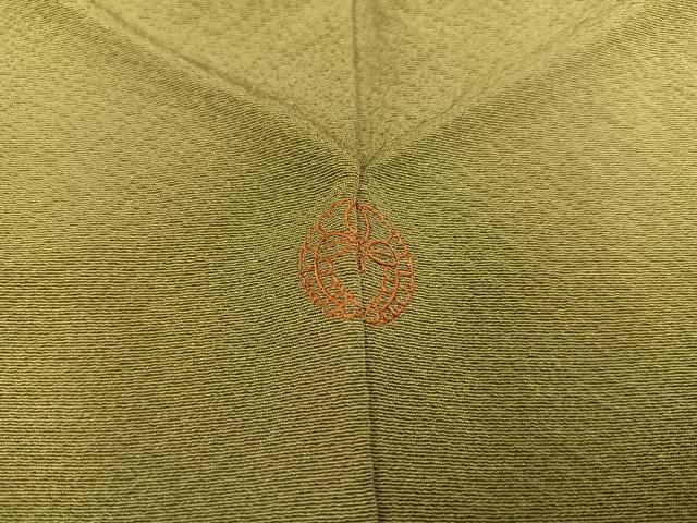 平和屋着物●豪華振袖 色無地 黄海松茶色 正絹 逸品 AABA1257ph