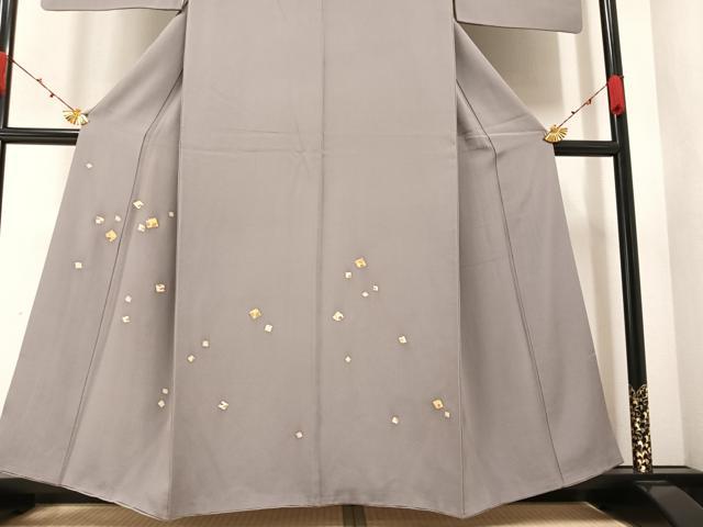 平和屋着物●訪問着 駒刺繍 色紙草花文 金彩 正絹 逸品 AABA1282ph