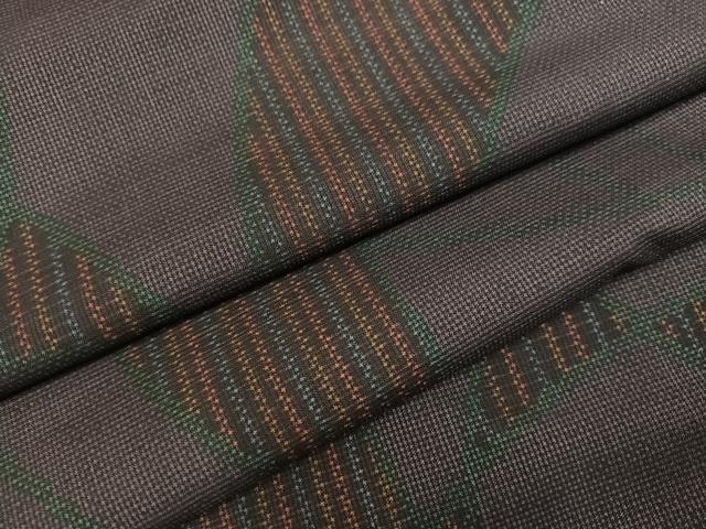 平和屋着物●本場大島紬 一元7マルキ 幾何学文様 正絹 逸品 AABA1301ph