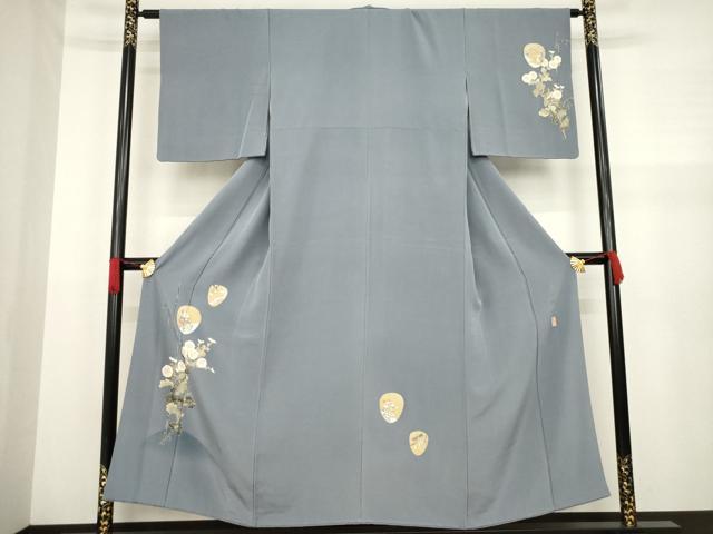 平和屋着物○十日町友禅作家 阿部佳雪 訪問着 草花文 金彩 さが美