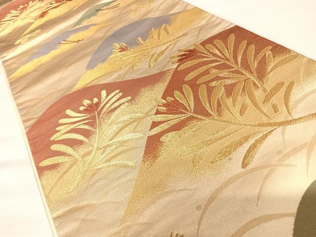平和屋着物◎六通柄袋帯 松文 金糸 正絹 逸品 AABA2130yx