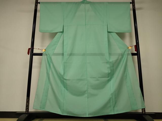 平和屋着物*夏物 色無地 絽 若緑色 洗える着物 AABA2266jd